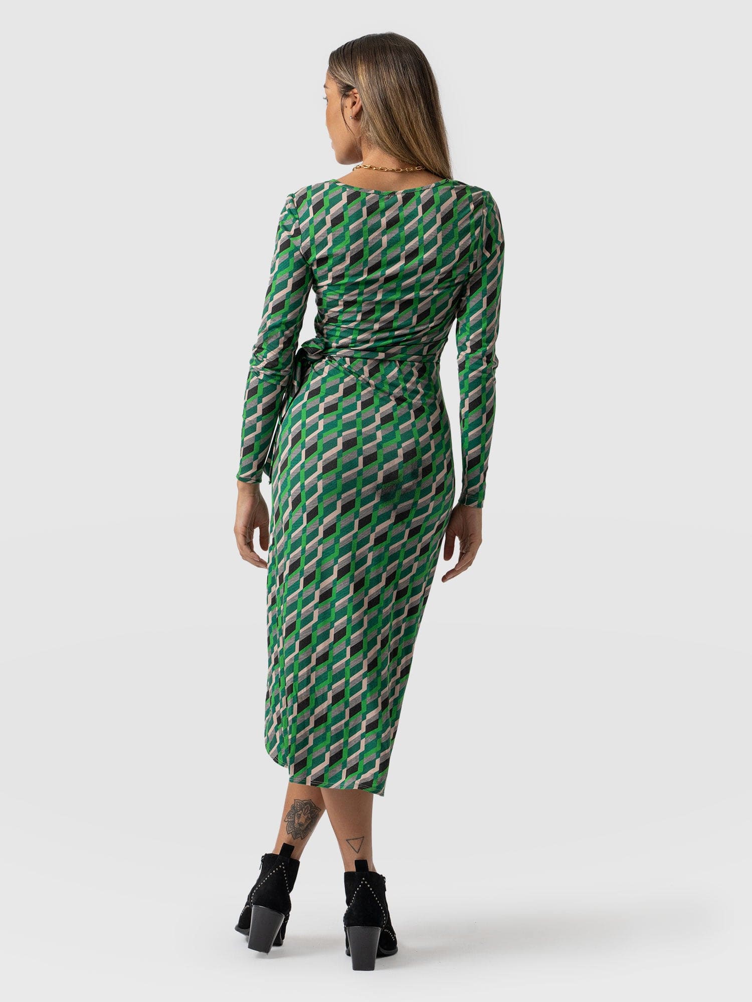Amelia Wrap Dress - Jardin Geo